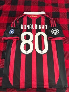 VINTAGE AC Milan #80 Ronaldinho 2009-10 Adidas Serie A/UCL Home Jersey
